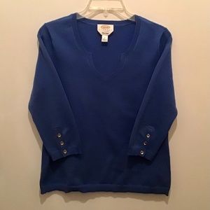 Talbots blue Pima cotton pullover Sm